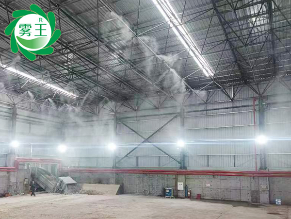 黄石一水泥堆场卸料口快速治尘信赖星欧注册高压喷雾降尘系统