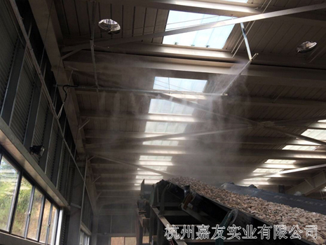 碎石车间喷雾降尘案例图1 碎石车间喷雾降尘案例图1