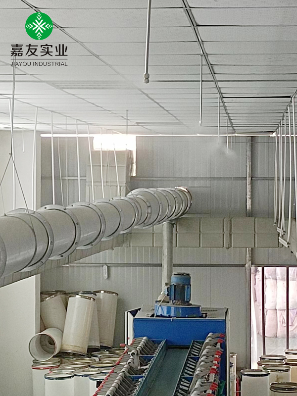 纺织车间高压微雾加湿器加湿案例_江苏沃峰新材料有限公司 纺织车间高压微雾加湿器加湿案例_江苏沃峰新材料有限公司