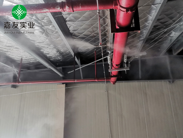 杭州星欧为福建这家企业提供竹料仓库高压微雾加湿器方案