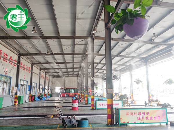 清凉作业选星欧注册喷雾降温系统—淦源机械降温项目完工验收