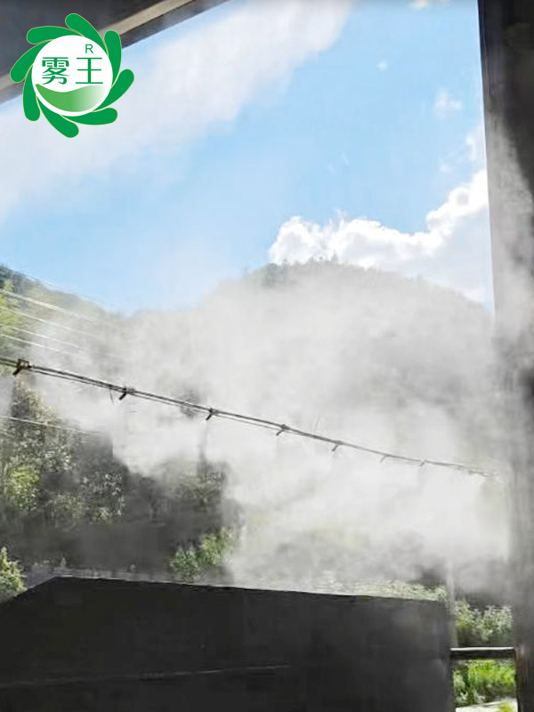 建筑垃圾处理料棚高压喷雾降尘系统 (2)